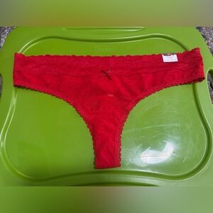 Cacique Stretch Lace Thong - Red NWT size 26/28